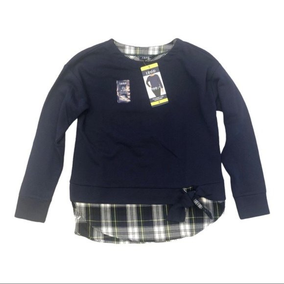 IZOD Fleece Sweatshirt Top in Navy - NWT - Picture 1 of 3